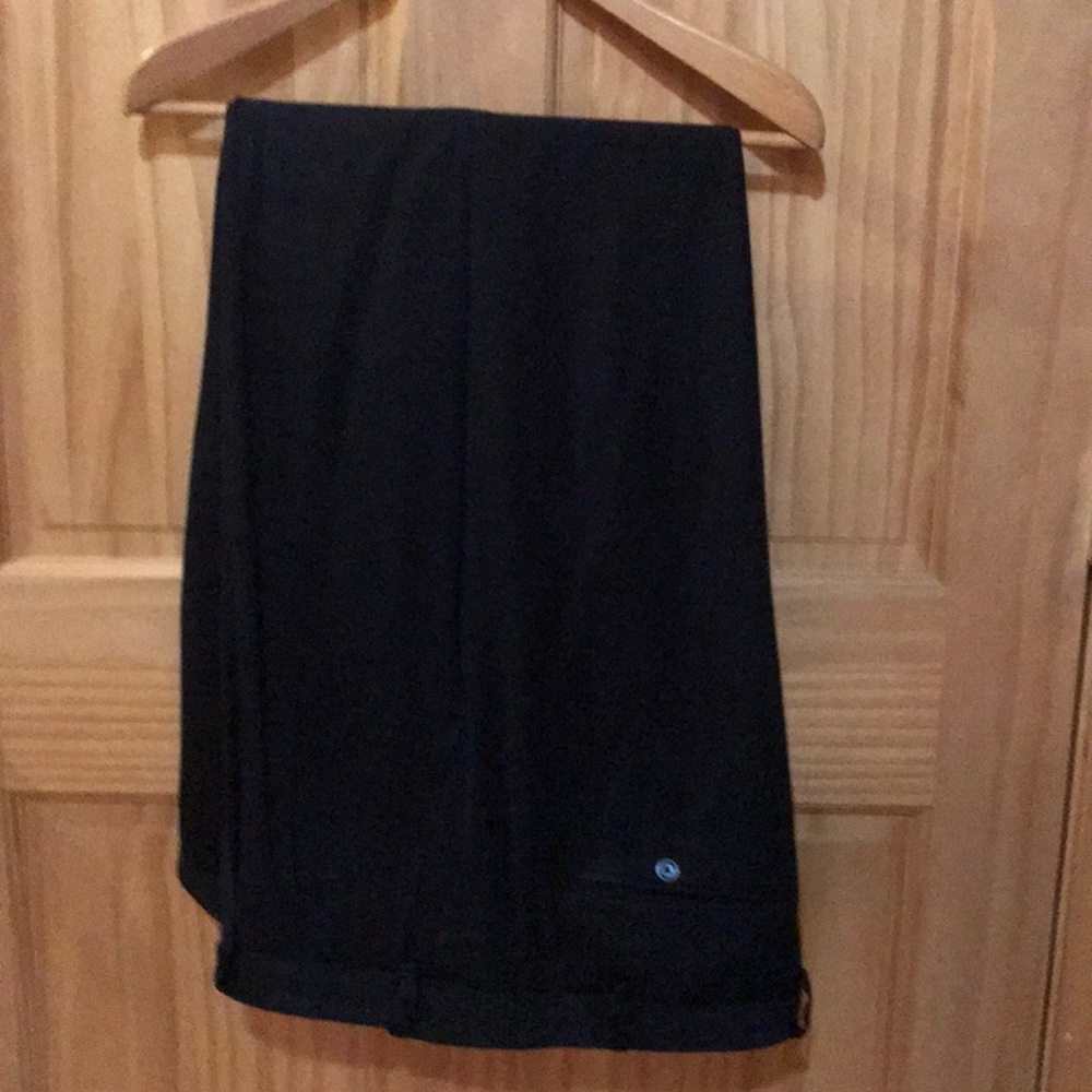 Men’s Black Pleated with cuff Dress Pants by GS